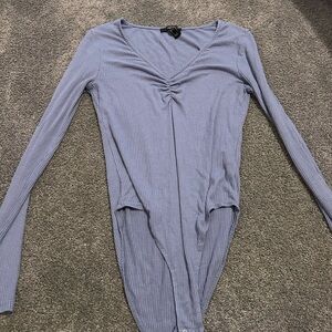Women's Blue Long Sleeve Bodysuit